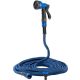Kerti locsolótömlő, Strend Pro Garden,Flexi, kék, 1/2" - 3/4", 14,6–30 m, 20 bar, flexibilis, nyújtható, szórópisztollyal, latex belső cső, textilborítás, önnyúló-összehúzódó technológia