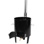 Bogrács szett, Strend Pro, 14 literes, disznótoros-gulyásfőző, zománcozott, háromlábú katlannal, rozsdamentes acél kéménnyel, merőkanállal