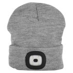 Sapka fejlámpával, Strend Pro Albacore, L méret, szürke, 4x SMD LED, 60 lm, USB-töltés, akkumulátoros, 3 fokozatú fényerő, mosható