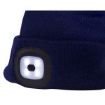 Sapka fejlámpával, Strend Pro Albacore, L méret, kék, 4x SMD LED, 60 lm, USB-töltés, akkumulátoros, 3 fokozatú fényerő, mosható