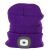 Sapka fejlámpával, Strend Pro Albacore, L méret, lila, 4x SMD LED, 60 lm, USB-töltés, akkumulátoros, 3 fokozatú fényerő, mosható