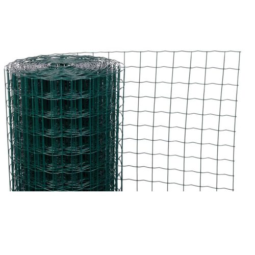 Ponthegesztett háló, Strend Pro Garden Europlast 3, sötétzöld, 100 cm x 25 m, rácsméret: 50 x 50 mm, drótvastagság: 2,2 mm, PVC bevonatos, négyzetrács