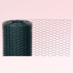 Csibeháló, csirkeháló, Strend Pro Garden Hex PVC, sötétzöld, 100 cm x 5 m, szemméret: 25 mm, drótvastagság: 1,0 mm, PVC bevonatos, hatszögletű