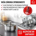 Nyeles lábas, MagicHome Chloe, 18 cm, 2 l, ezüst, üvegfedővel, 304 rozsdamentes acél, háromrétegű alj, indukciós kompatibilis, mosogatógépben mosható