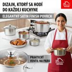 Lábas, MagicHome Chloe, 16 cm, 1,5 l, ezüst, üvegfedővel, 304 rozsdamentes acél, háromrétegű alj, minden főzőlapra, mosogatógépben mosható