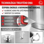 Lábas, MagicHome Chloe, 24 cm, 8 l, ezüst, üvegfedővel, 304 rozsdamentes acél, háromrétegű alj, minden főzőlapra, mosogatógépben mosható