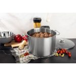 Lábas, MagicHome Chloe, 30 cm, 15 l, ezüst, üvegfedővel, 304 rozsdamentes acél, háromrétegű alj, minden főzőlapra, mosogatógépben mosható