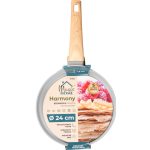 Palacsintasütő, MagicHome Harmony, 24 cm, világosszürke, 2 rétegű kerámiabevonat, indukciós kompatibilis, ergonomikus fa hatású nyél