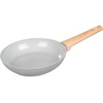 Serpenyő, MagicHome Harmony, 24 cm, világosszürke, indukciós alj, fa hatású kivitel, kerámia bevonat, minden tűzhelyhez, könnyen tisztítható