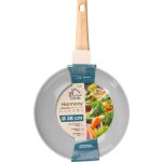 Wok serpenyő, MagicHome Harmony, 28 cm, világosszürke, kerámiabevonat, tapadásmentes, indukciós alj, ergonomikus fa hatású nyél, hőálló, könnyen tisztítható
