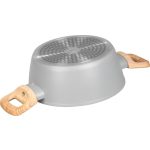 Lábas, MagicHome, Harmony, 20 cm, 2,2 l, világosszürke, üvegfedővel, tapadásmentes, kerámia bevonat, indukciós, mosogatógépben mosható