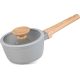 Nyeles lábas, MagicHome Harmony, 16 cm, 1,3 l, szürke, kerámiabevonatos, üvegfedővel, szilikon peremmel, indukciós