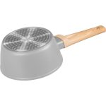 Nyeles lábas, MagicHome Harmony, 16 cm, 1,3 l, szürke, kerámiabevonatos, üvegfedővel, szilikon peremmel, indukciós