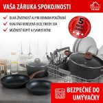 Edénykészlet, MagicHome Black Marble Line, fekete, 13 db, márvány, tapadásmentes bevonat, üvegfedőkkel, indukciós tűzhelyhez, ergonomikus fogantyúk
