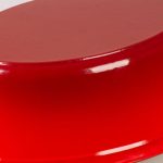 Lábas, MagicHome Castora Line, 30 cm, 4,4 l, piros, fedővel, zománcozott öntöttvas, sütőben használható, indukciós kompatibilis