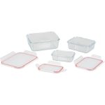 Tárolódoboz szett, MagicHome, átlátszó, 3 db, 400/900/1900 ml, téglalap alakú, fedéllel, hermetikusan záródó, mosogatógépben mosható