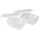 Tárolódoboz szett, MagicHome, átlátszó, 2 db, 900 ml, téglalap alakú, termobotáskával, hőszigetelt, élelmiszerbiztos műanyag