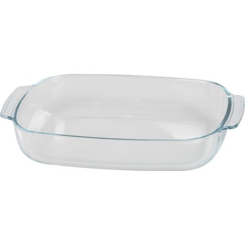 Sütőtál, MagicHome, 3900 ml, átlátszó, 38 × 25,4 × 6,3 cm, téglalap alakú, üveg, sütő- és mikróálló, mosogatógépben mosható, hűtőszekrényben tárolható