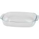 Sütőtál, MagicHome, 3900 ml, átlátszó, 38 × 25,4 × 6,3 cm, téglalap alakú, üveg, sütő- és mikróálló, mosogatógépben mosható, hűtőszekrényben tárolható