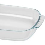 Sütőtál, MagicHome, 3900 ml, átlátszó, 38 × 25,4 × 6,3 cm, téglalap alakú, üveg, sütő- és mikróálló, mosogatógépben mosható, hűtőszekrényben tárolható