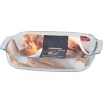 Sütőtál, MagicHome, 3900 ml, átlátszó, 38 × 25,4 × 6,3 cm, téglalap alakú, üveg, sütő- és mikróálló, mosogatógépben mosható, hűtőszekrényben tárolható