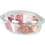 Sütőtál, MagicHome, 3000 ml, átlátszó, 32,7 × 20 × 13 cm, ovális, üveg, sütő- és mikróálló, mosogatógépben mosható, hűtőszekrényben tárolható