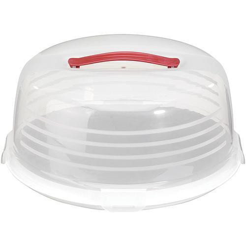 Tortadoboz, Curver 00416-128-00 Vintage, átlátszó, 347 x 347 x 156 mm, műanyag, szállításhoz, fogantyús, praktikus