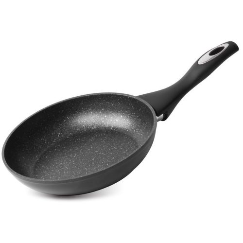 Serpenyő, MagicHome, Black Line 20 cm, fekete, márványbevonat, tapadásmentes, indukciós talp, minden tűzhelyhez, szilikon bevonatú nyél, PFOA-mentes