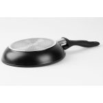 Serpenyő, MagicHome, Black Line 20 cm, fekete, márványbevonat, tapadásmentes, indukciós talp, minden tűzhelyhez, szilikon bevonatú nyél, PFOA-mentes