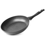 Serpenyő, MagicHome, Black Line 28 cm, fekete, márványbevonat, tapadásmentes, indukciós talp, minden tűzhelyhez, szilikon bevonatú nyél, PFOA-mentes