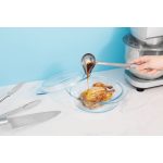 Sütőtál, MagicHome, 1500 ml + 640 ml, átlátszó, 24 × 20,6 × 9,7 cm, kerek, edzett boroszilikát üveg, hőálló -40 – +400 °C, mosogatógépben mosható