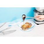 Sütőtál, MagicHome, 2500 ml + 1200 ml, átlátszó, 29 × 25 × 10,4 cm, kerek, edzett boroszilikát üveg, hőálló -40 – +400 °C, mosogatógépben mosható