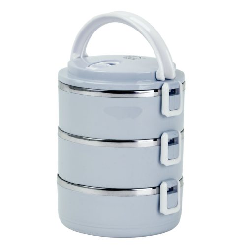 Tárolódoboz szett, MagicHome LB933, kék, 3 db, 1500 ml (3 x 500 ml), 200 x 150 x 62 mm, kerek, rozsdamentes acél betéttel, gumitömítéssel, légtelenítő szeleppel, hőtartó