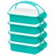 Tárolódoboz szett, MagicHome CS336, türkiz, 4 db, 4000 ml (4 x 1000 ml), 243 x 146 x 295 mm, téglalap alakú, PP/PE műanyag, mosogatógépben mosható, fagyasztható