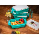 Tárolódoboz szett, MagicHome CS336, türkiz, 4 db, 4000 ml (4 x 1000 ml), 243 x 146 x 295 mm, téglalap alakú, PP/PE műanyag, mosogatógépben mosható, fagyasztható