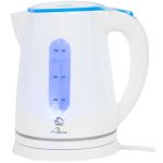 Vízforraló, MagicHome Adira, 1800 ml, fehér, 1850–2200 W, gyorsforraló, rejtett fűtőszál, 360°-os talp, vízkőszűrő, automatikus kikapcsolás, üresjárat és túlmelegedés elleni védelem