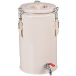 Hőtartó étel- és italszállító tartály, 10 l, 27,5 x 27,5 x 44,5 cm, bézs, csappal, rozsdamentes acél belső, hőszigetelt, szellőzőszelepes, légmentesen záró