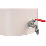 Hőtartó étel- és italszállító tartály, 10 l, 27,5 x 27,5 x 44,5 cm, bézs, csappal, rozsdamentes acél belső, hőszigetelt, szellőzőszelepes, légmentesen záró