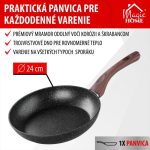 Serpenyő, MagicHome, Black Marble Line, 24 cm, fekete, tapadásmentes, 3 rétegű márványbevonat, indukciós alj, mosogatógépben mosható, PFOA-mentes