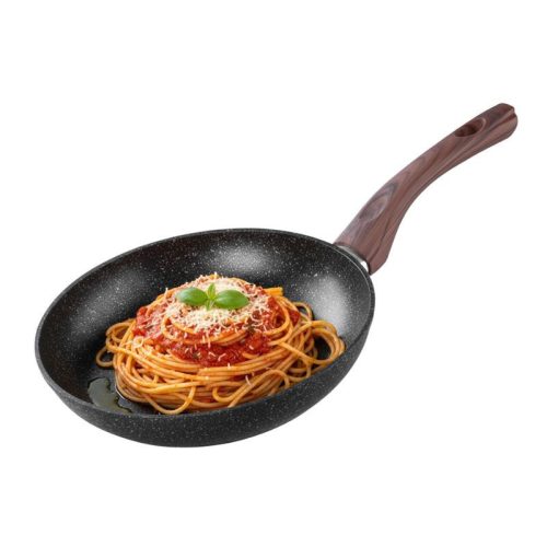 Serpenyő, MagicHome, Black Marble Line, 28 cm, fekete, tapadásmentes, 3 rétegű márványbevonat, indukciós alj, mosogatógépben mosható, PFOA-mentes