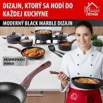 Serpenyő, MagicHome, Black Marble Line, 28 cm, fekete, tapadásmentes, 3 rétegű márványbevonat, indukciós alj, mosogatógépben mosható, PFOA-mentes