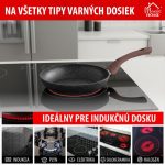 Serpenyő, MagicHome, Black Marble Line, 28 cm, fekete, tapadásmentes, 3 rétegű márványbevonat, indukciós alj, mosogatógépben mosható, PFOA-mentes