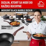 Wok serpenyő, MagicHome Black Marble Line, 28 cm, fekete, márványhatású, tapadásmentes, alumínium, indukciós, mosogatógépben mosható
