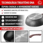 Wok serpenyő, MagicHome Black Marble Line, 28 cm, fekete, márványhatású, tapadásmentes, alumínium, indukciós, mosogatógépben mosható