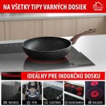 Wok serpenyő, MagicHome Black Marble Line, 28 cm, fekete, márványhatású, tapadásmentes, alumínium, indukciós, mosogatógépben mosható