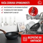 Wok serpenyő, MagicHome Black Marble Line, 28 cm, fekete, márványhatású, tapadásmentes, alumínium, indukciós, mosogatógépben mosható