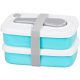 Tárolódoboz szett, MagicHome, türkiz, 2 db, 2000 ml (2 × 1000 ml), 208 × 135 × 124 mm, téglalap alakú, 2 részes, villával/kanállal, műanyag, mosogatógépben mosható, hűtő- és fagyasztóálló