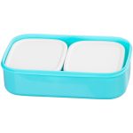 Tárolódoboz szett, MagicHome, türkiz, 2 db, 2000 ml (2 × 1000 ml), 208 × 135 × 124 mm, téglalap alakú, 2 részes, villával/kanállal, műanyag, mosogatógépben mosható, hűtő- és fagyasztóálló