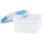 Tárolódoboz szett, MagicHome YH309, átlátszó, 3 db, 1200 ml, 170 × 170 × 126 mm, négyzet alakú, klipszes, műanyag, mikrózható, mosogatógépben mosható