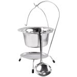 Tálalókészlet, MagicHome, mini bogrács állvánnyal és merőkanállal, 17 cm, 800 ml, rozsdamentes acél